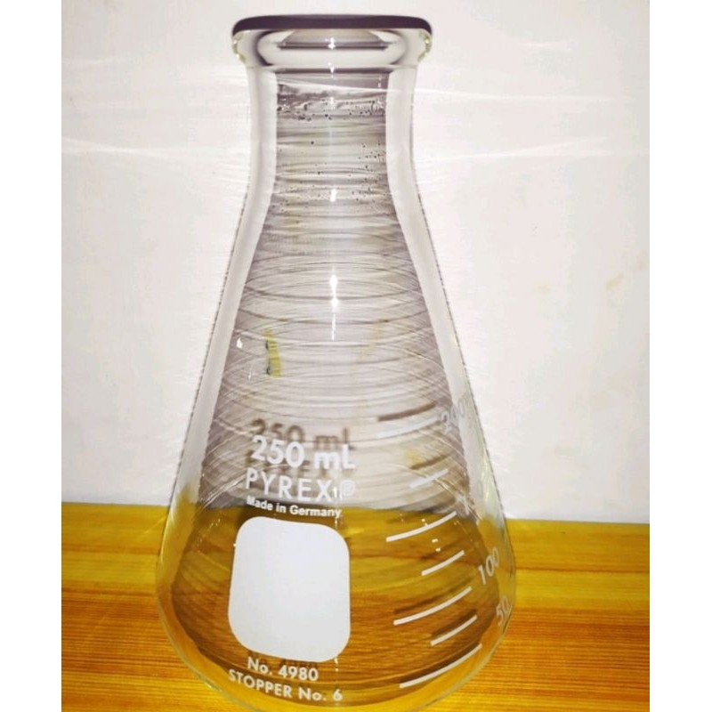 Original PYREX Borosilicate Glass Erlenmeyer Flask 250 ml Shopee