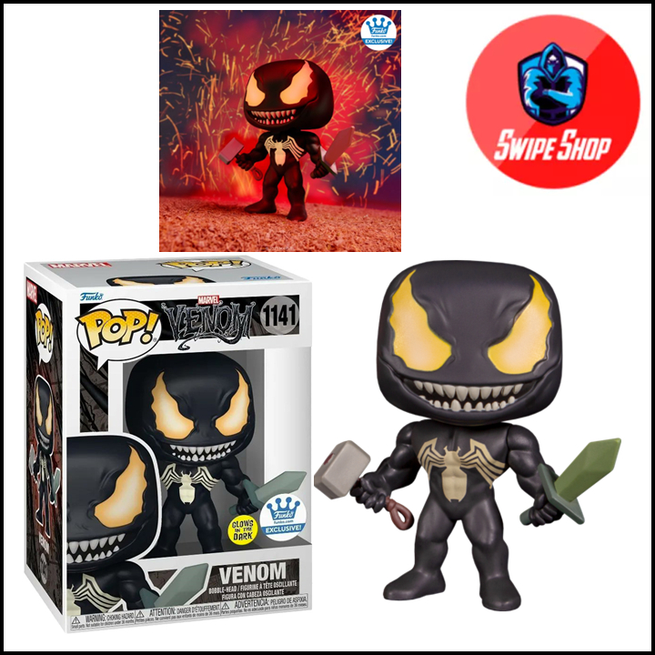 Funko Pop Venom with Sword and Mjolnir Glow Venom Funko Exclusive ...