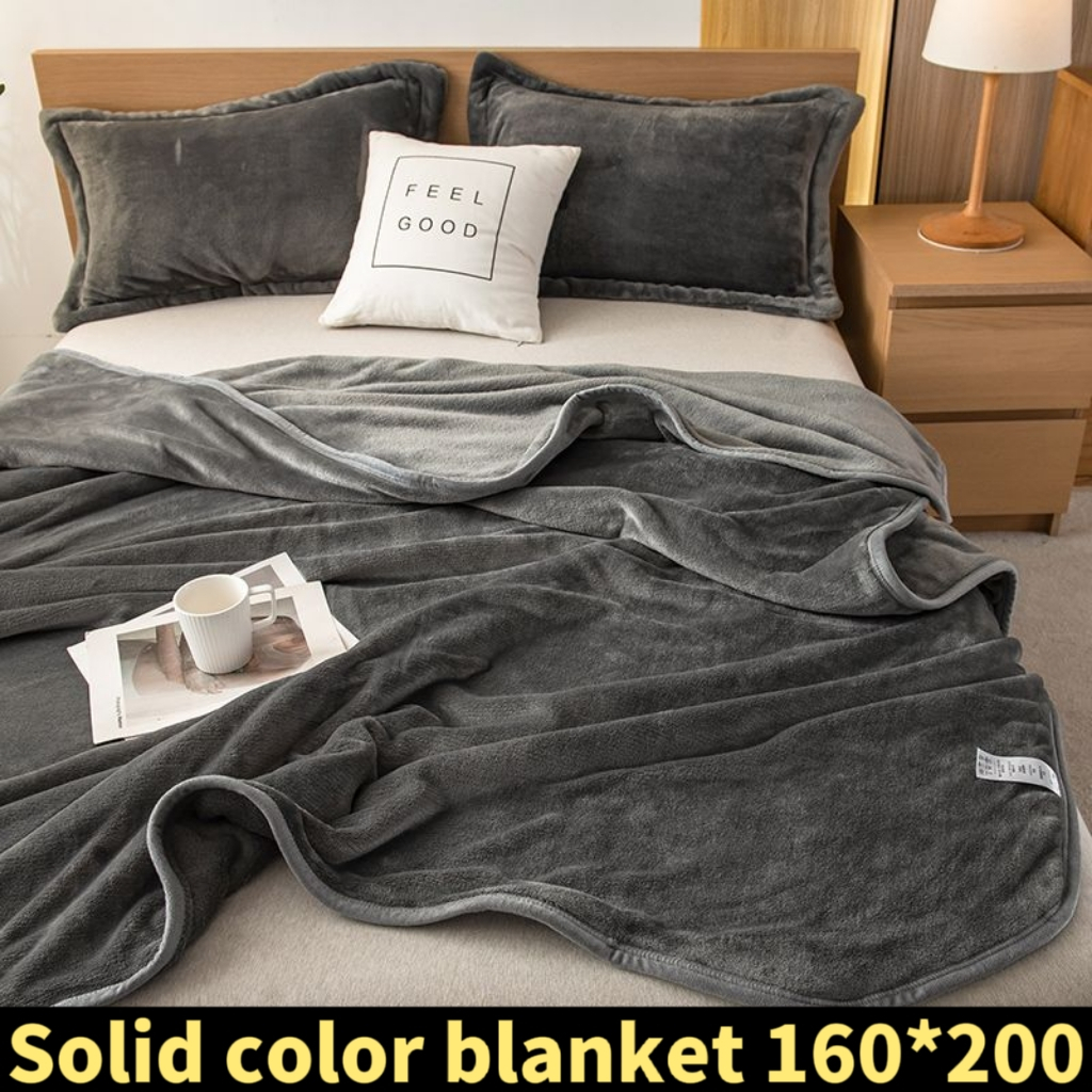 Plain Blanket Super Soft Perfect For Warm Solid Color Microfiber Plush ...