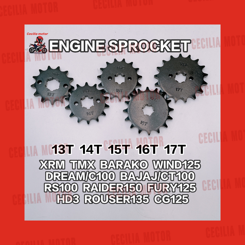 MOTORCYCLE ENGINE SPROCKET FOR XRM TMX DREAM BARAKO RS100 BAJAJ RAIDER