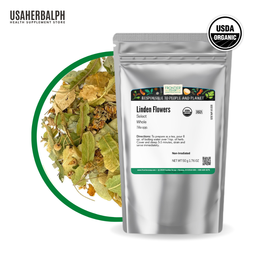 Whole Linden Flowers Herbal Tea, Medicinal, Herb Tea for Stress