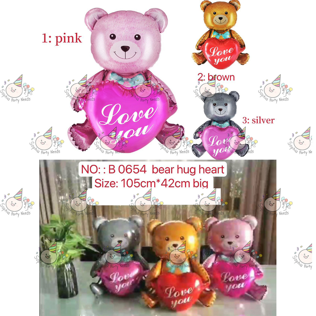 1pc Big 3D Teddy Bear Foil Balloon I LOVE YOU for Gift Happy Valentine ...