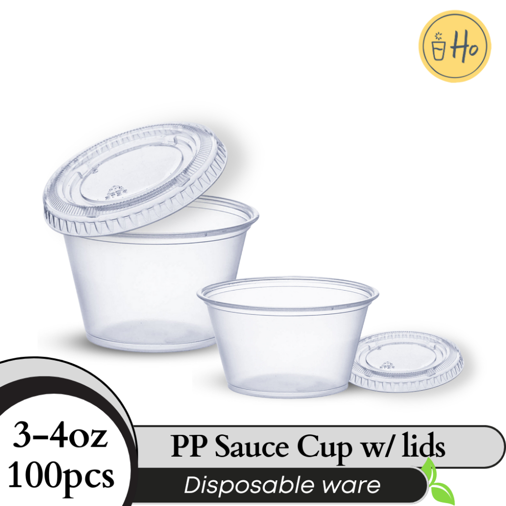 Sauce Cup with Lid 3oz & 4oz (100 pcs) Shopee Philippines