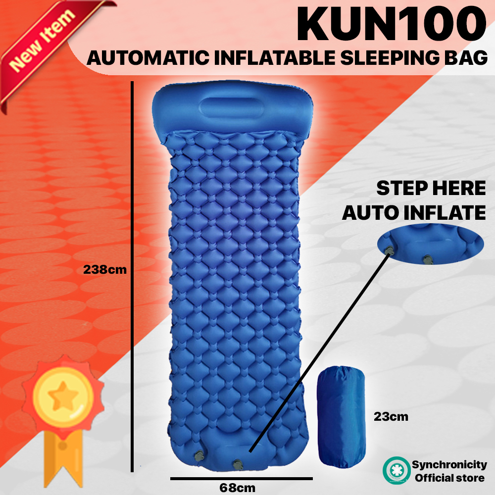 Camping Sleeping Pad + Builtin Foot Pump KUN100 Camping Mat