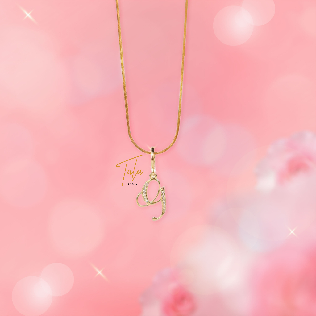 TALA by Kyla Script Initial Necklace Copper with Bubble Mailer