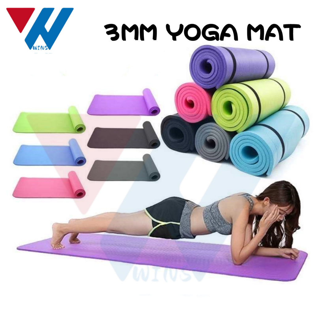 Shilily 3mm Yoga Mat random color 3mm Non Slip yoga Excercise yogamat ...