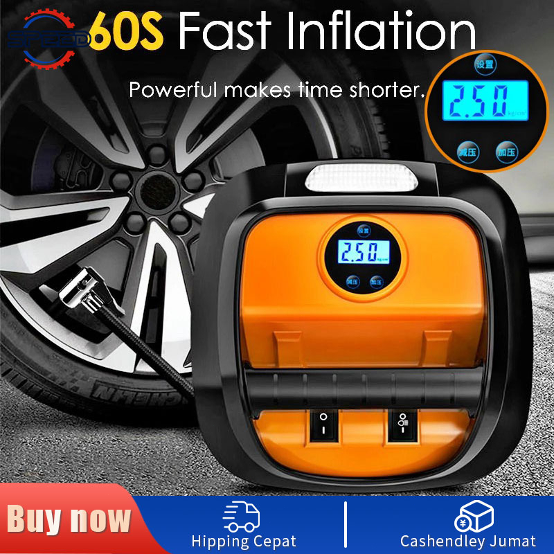 Portable Car Air Pump Car Tire Inflator 12V Compressor Multifunctional