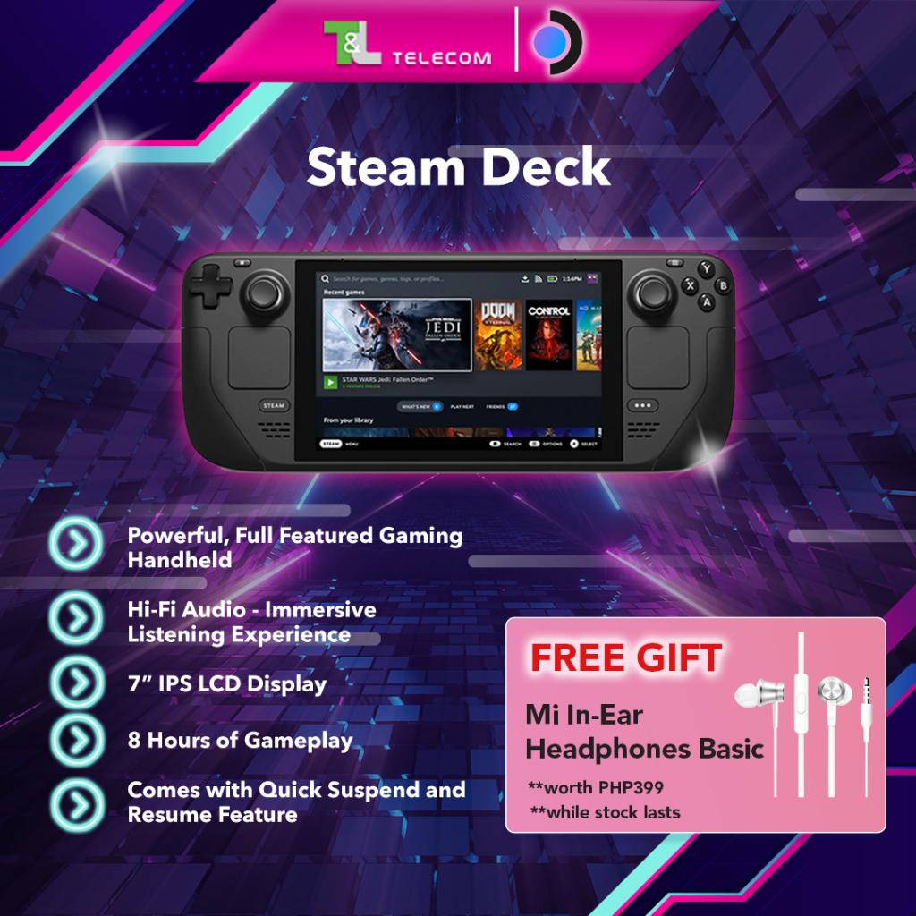 Steam Deck Handheld Gaming Console 16GB RAM + 64GB / 256GB / 512GB
