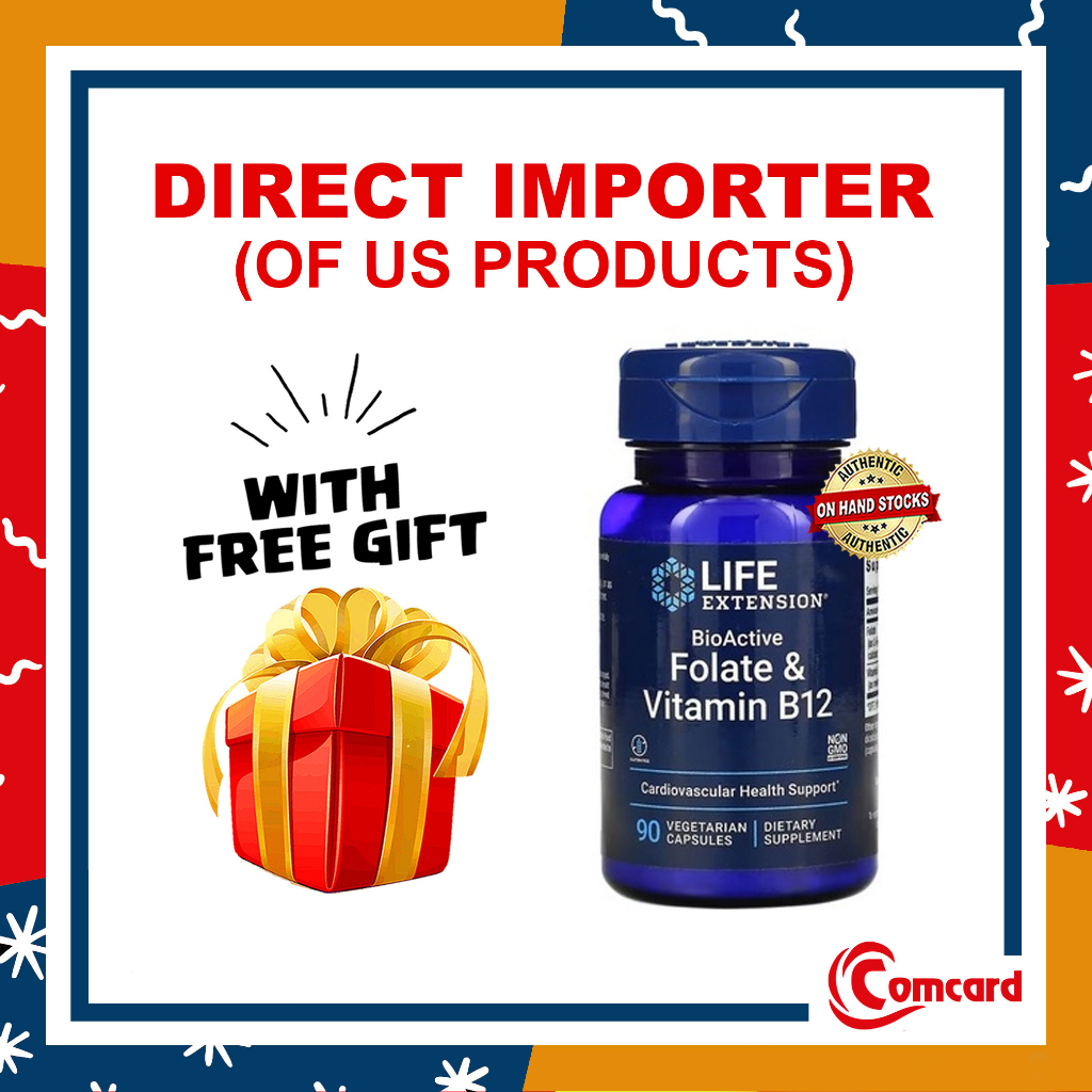 Life Extension BioActive Folate & Vitamin B12 90 Vegetarian Capsules