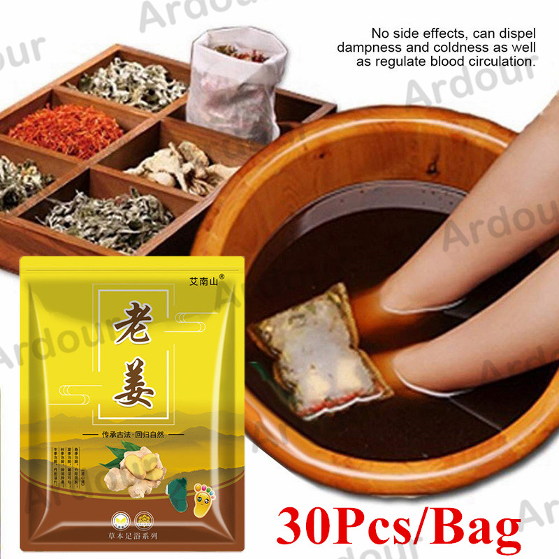 30Pcs/Bag Foot Bath Powder Bag Ginger Wormwood Foot Bath for Soothes ...