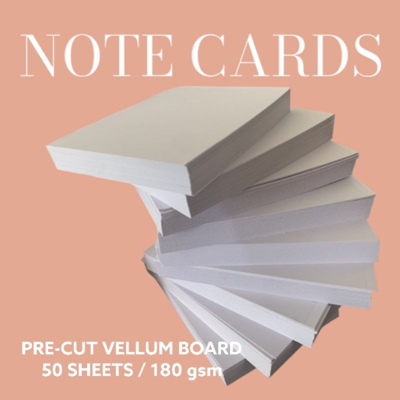 50 pcs PRECUT NOTE CARDS 180gsm VELLUM BOARD 50's with freebies