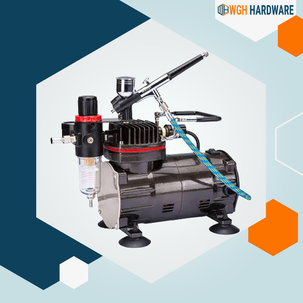 WGH Airbrush Kit TC802K Compact Quiet OilFree Adjustable Pressure