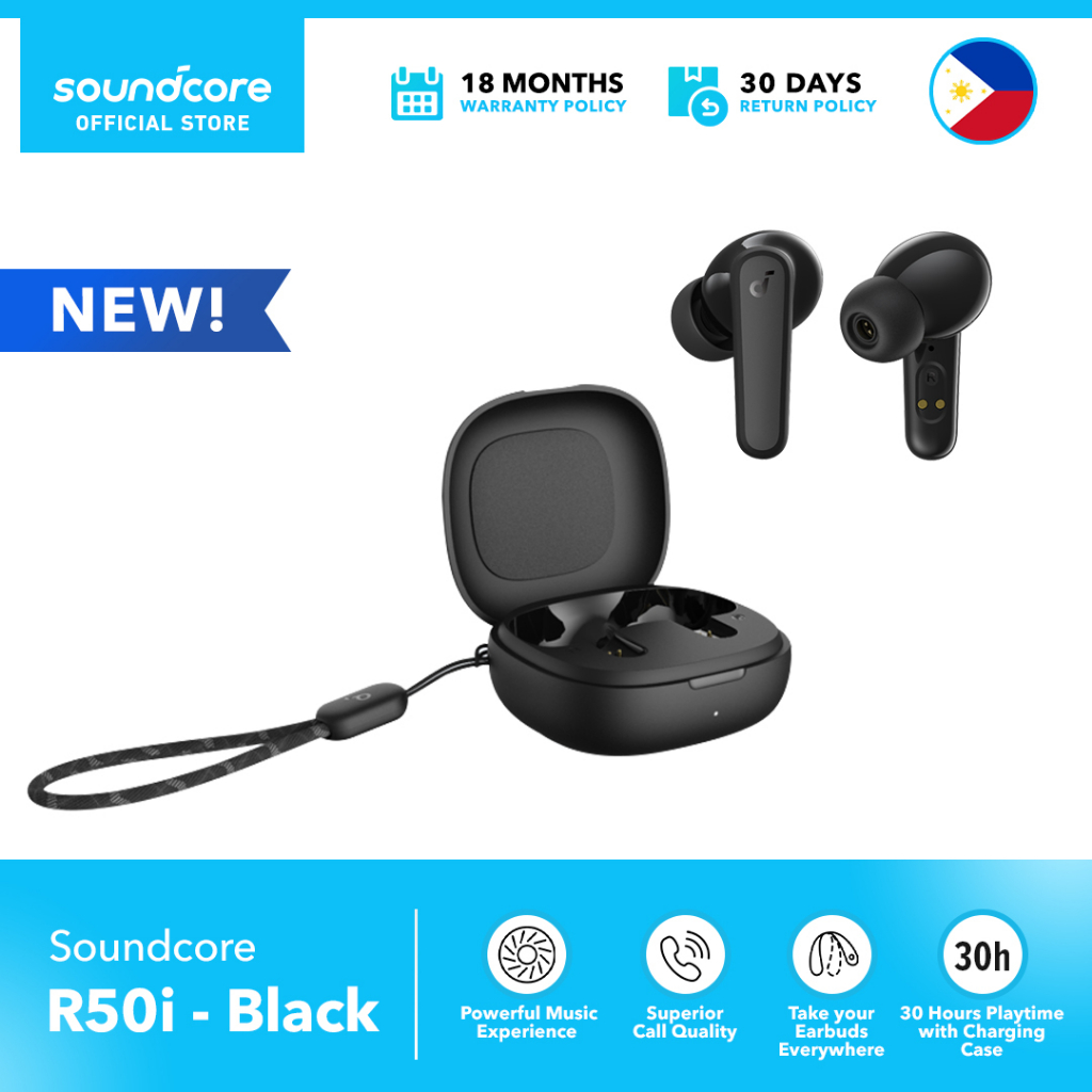 Soundcore by Anker R50i, Bluetooth 5.3 Earphones, IPX5, BassUp EQ, 30