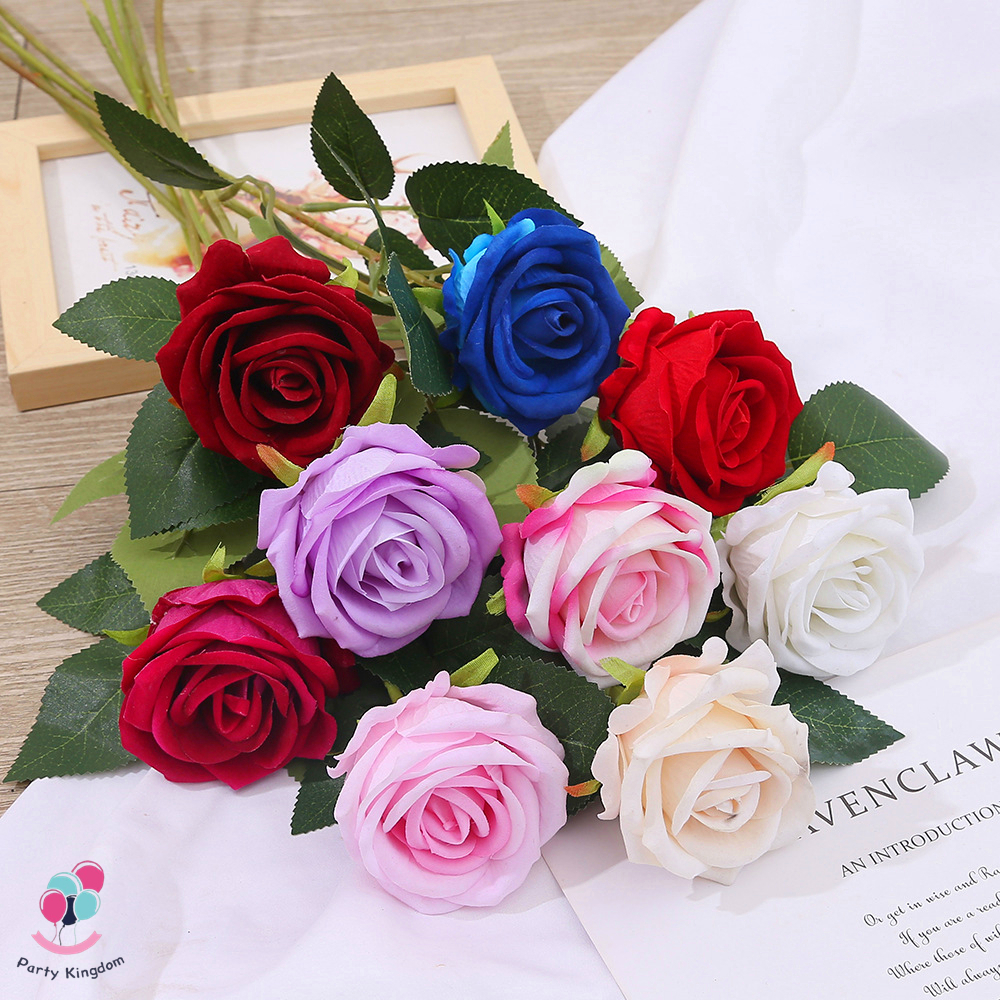 High Quality Flannel Artificial Big Rose Bouquet Flower Valentines Day ...