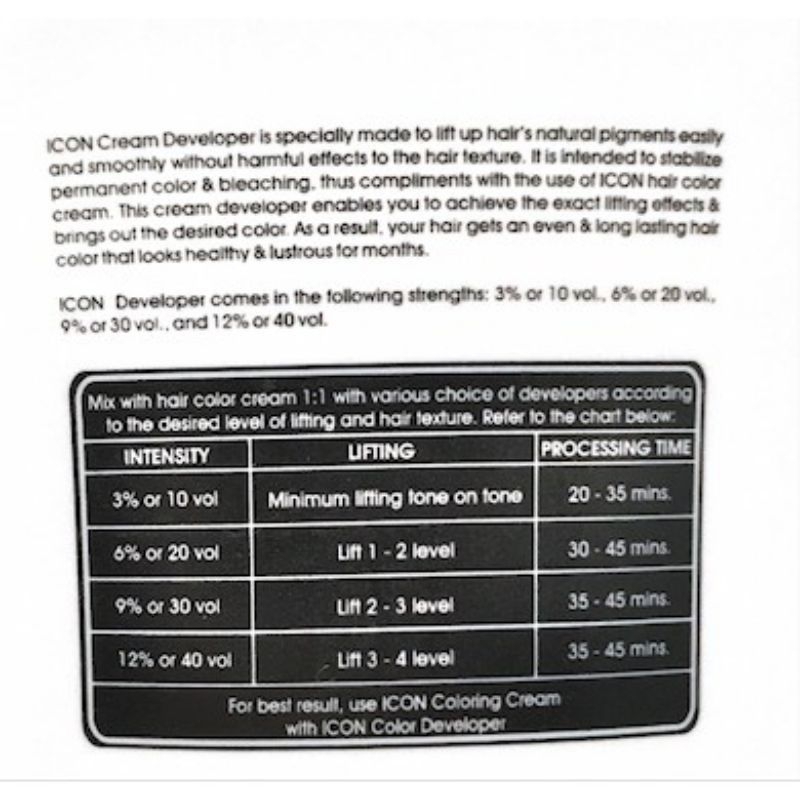 Icon Color Developer with Cool Menthol 1000ML(Original&Authentic ...
