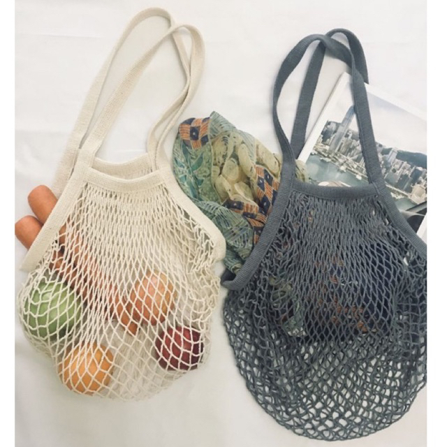 Reusable Grocery Bags Cotton Mesh String Net Tote bag Shopee Philippines