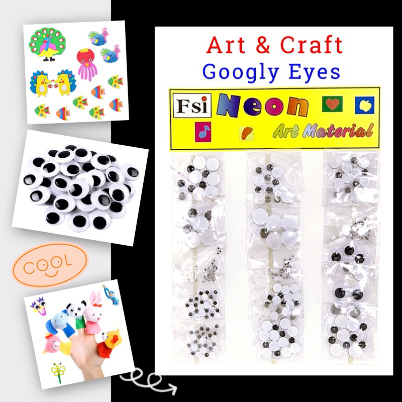 FSI Arts & Crafts Googly Eyes in Card ( assorted google eyes ) Shopee