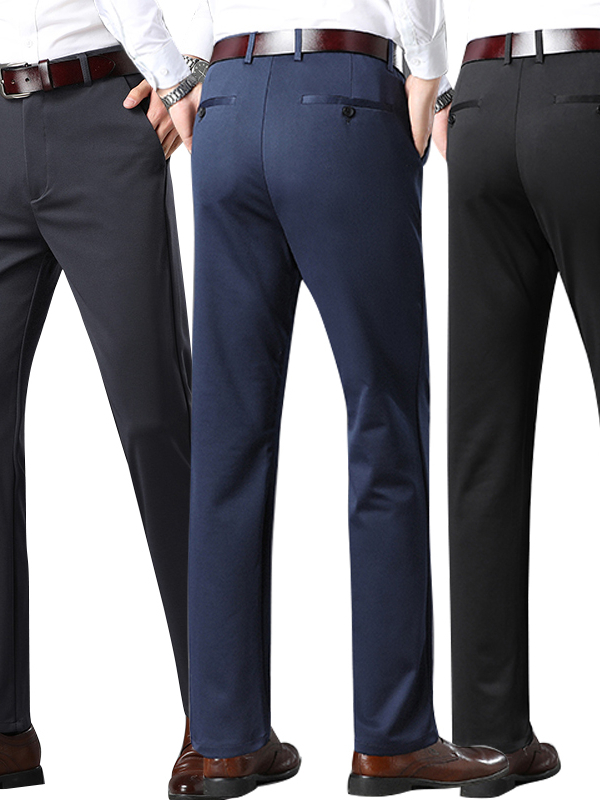 Men's Formal Pants Casual Long Trousers Business Man Suit Pants Thin ...