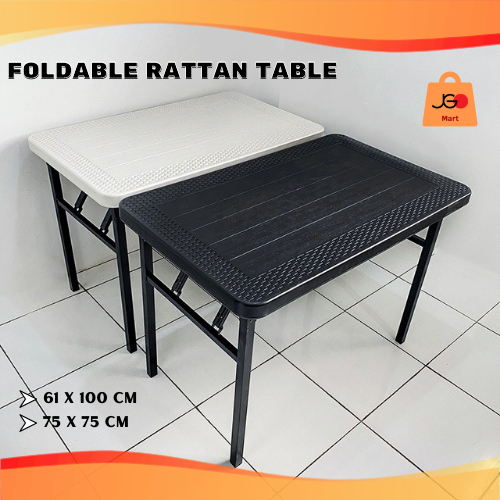 Foldable Plastic Rattan Table dining table High Quality 61x100 Table