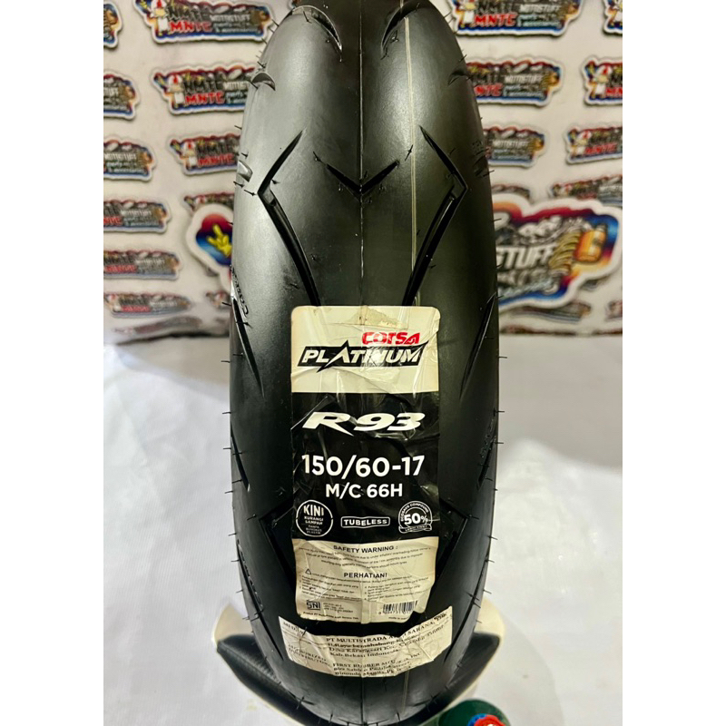 CORSA R93 PLATINUM 150/60/17 TIRE T/L W/ FREE SEALANT/TIREVALVE ...