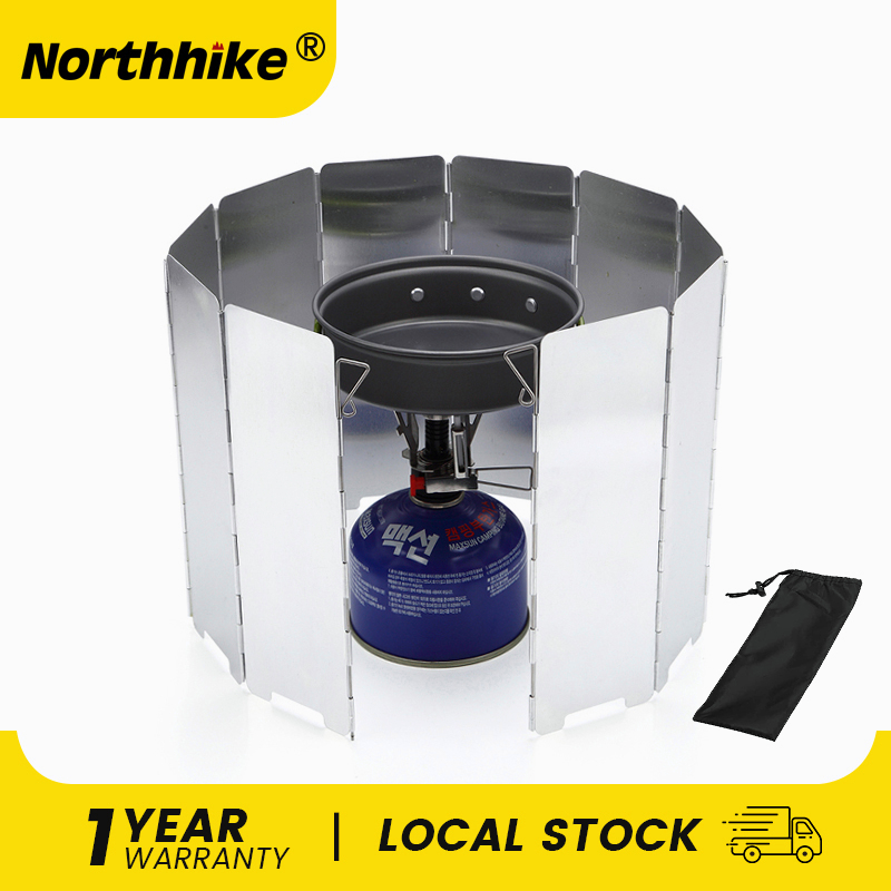 【PH STOCK】Northhike 10Plates Foldable Wind Shield for Gas Stove Outdoor
