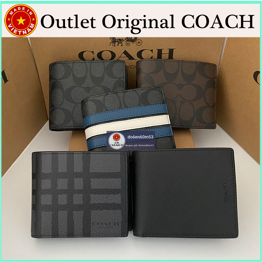 COACH men’s wallet bifold 2in1 short wallet card holder coin purse