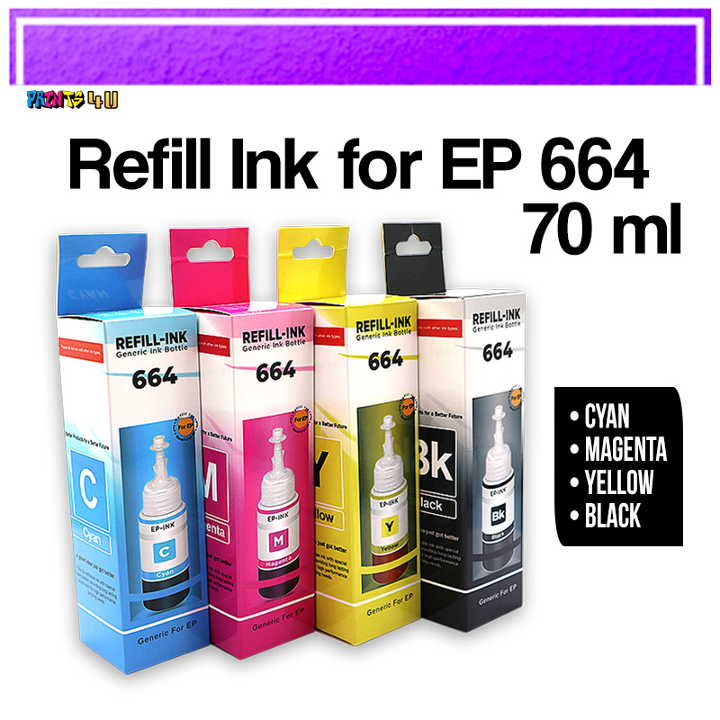 Refill Ep 664 Ink For Printer L120 L360 L310 L130 L210 L220 L355 L358 70ml Dye Shopee Philippines 7946