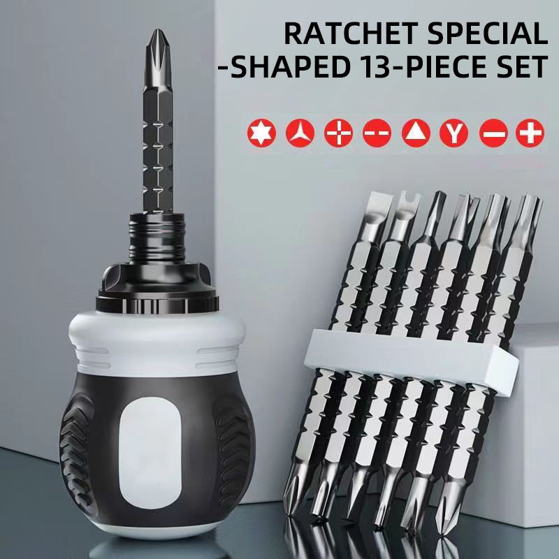 COD Mini Ratchet Screwdriver Set CRV Cross Groove Drill Magnetic Batch ...