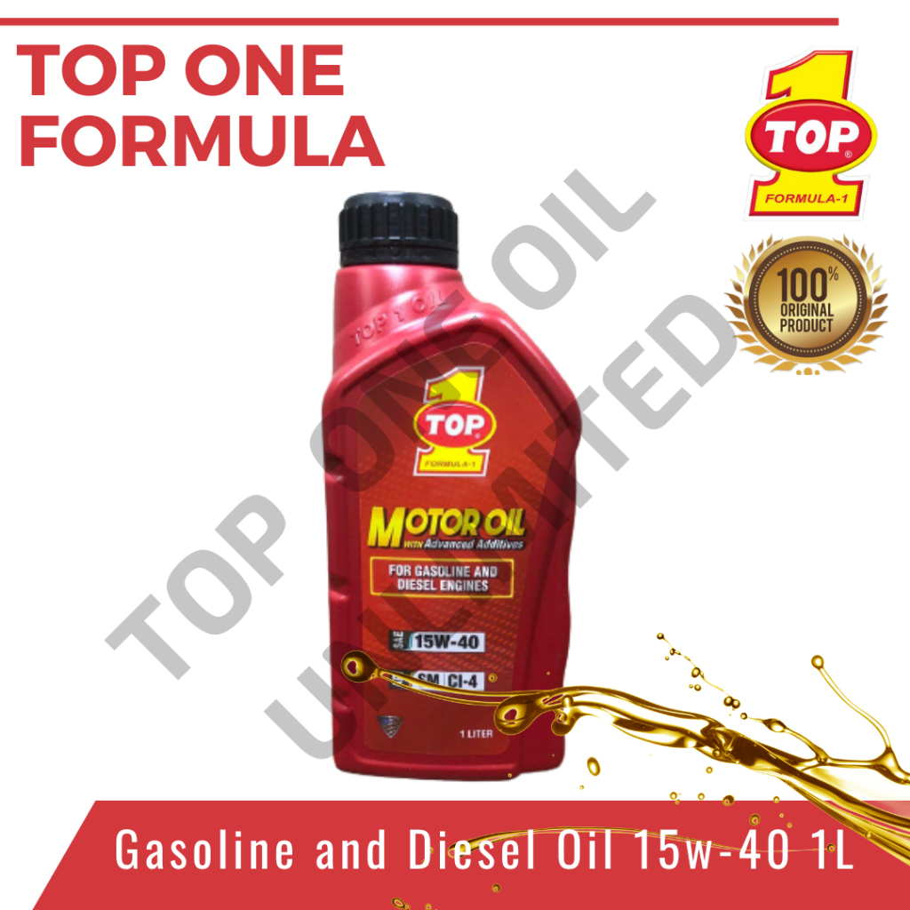 Top 1 Motor Oil w/ Advanced Additive for Gasoline and Diesel SAE 15w40