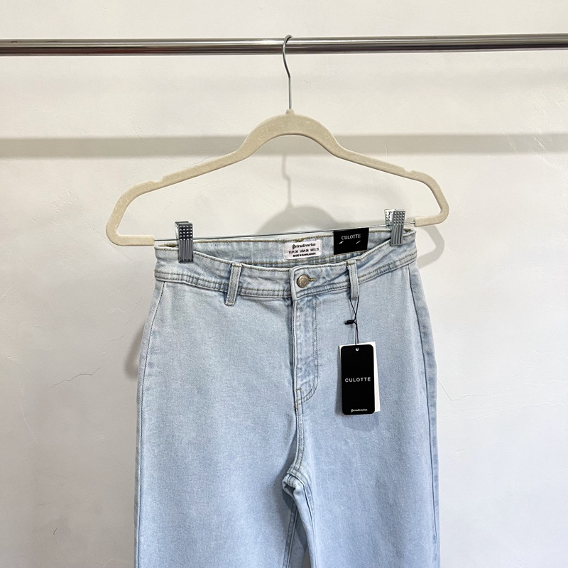 1 3 Stradivarius High Waist Culotte Jeans Shopee Philippines