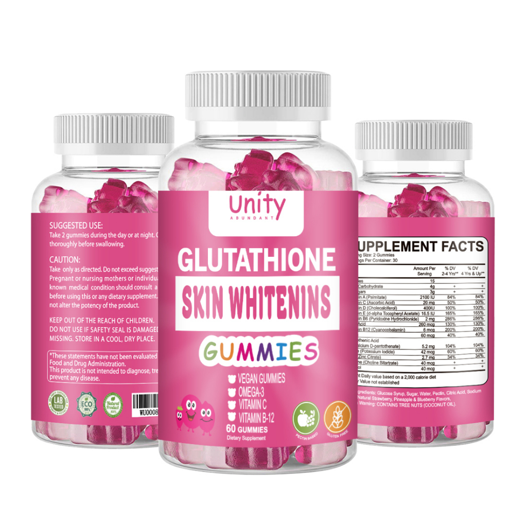 Boost Energy and Immunity Glutathione Gummies AntiAging Whitening Skin