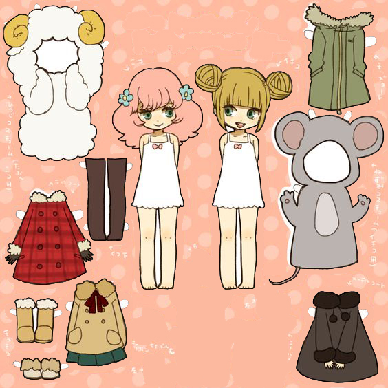 Kawaii store paper doll