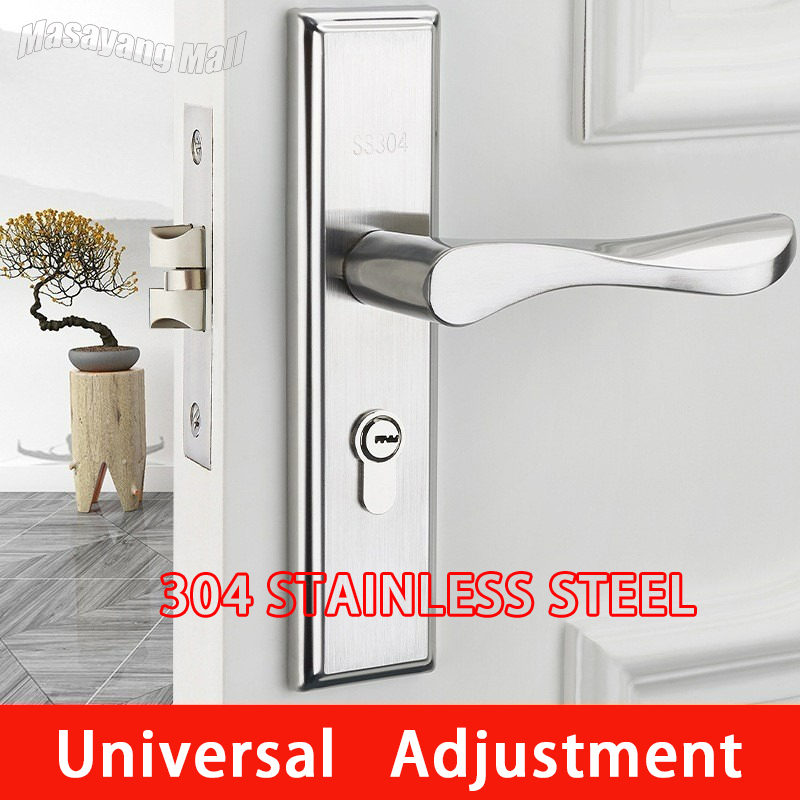304 stainless steel Double lock door knob set european style bedroom