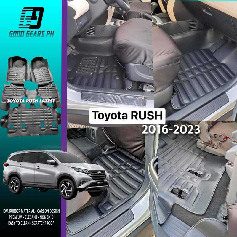 Toyota Rush Deep Dish Car Matting 5D EVA Rubber Carbon Leather 10mm