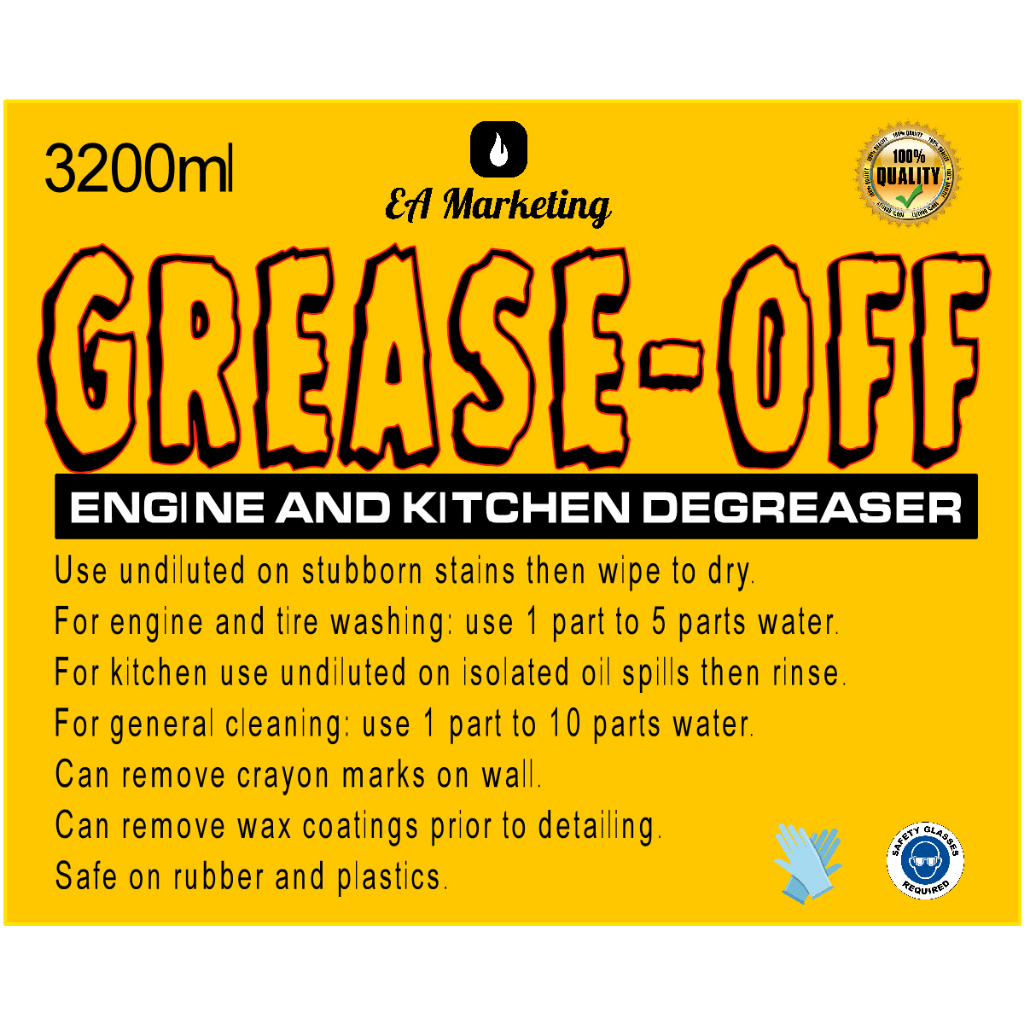 Greaseoff Degreaser 3.2L engine kitchen Tire cleaner oil grease clean