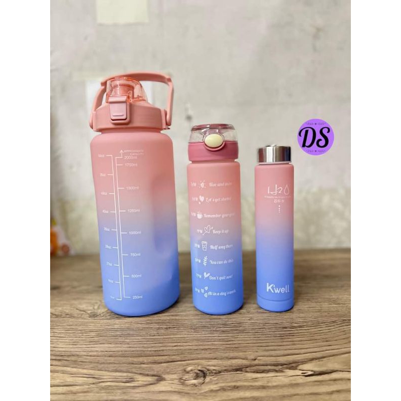 3in1 Ombre Style Tumbler MOTIVATIONAL WATER BOTTLE | Shopee Philippines