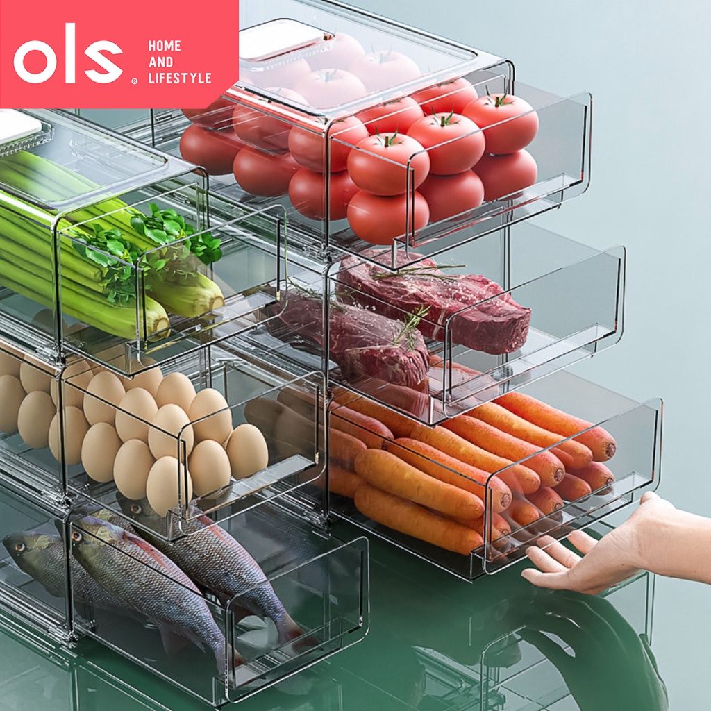 Refrigerator Organizer Bins Stackable Fridge Organizers with Cutout Handles  Cabinets Clear Plastic Pantry Food Storage Ra - China Refrigerator Storage  Box and Stackable Refrigerator Organizer Storage Boxes price
