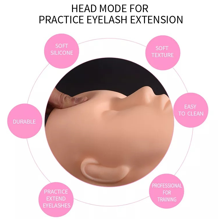 Practice Model Fake Head False Eyelashes Close-fitting Practice ...