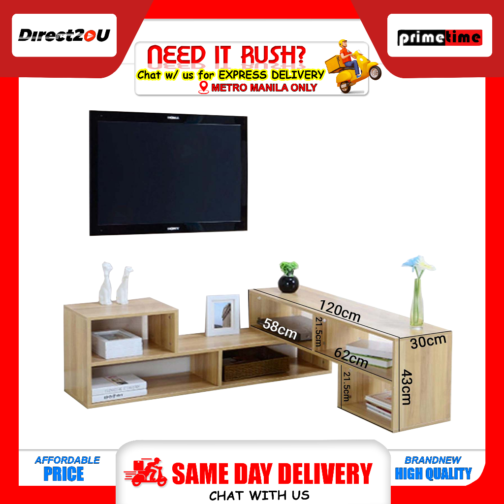 Primetime Modern Convertible TV Console Table tv rack wood table