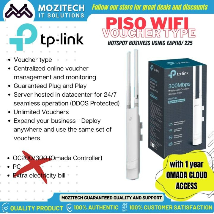 Mozitech PISO WIFI Voucher Type Wifi AccessPoint with Cloud Controller