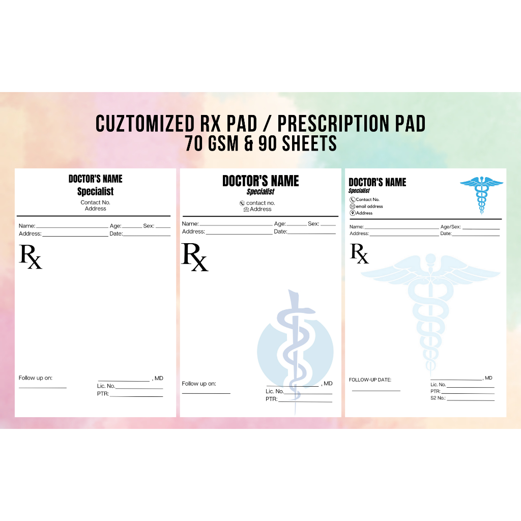 BM CUSTOMIZED PAD: Rx pad / Med. Certificate / Lab. Request Form / Cert ...