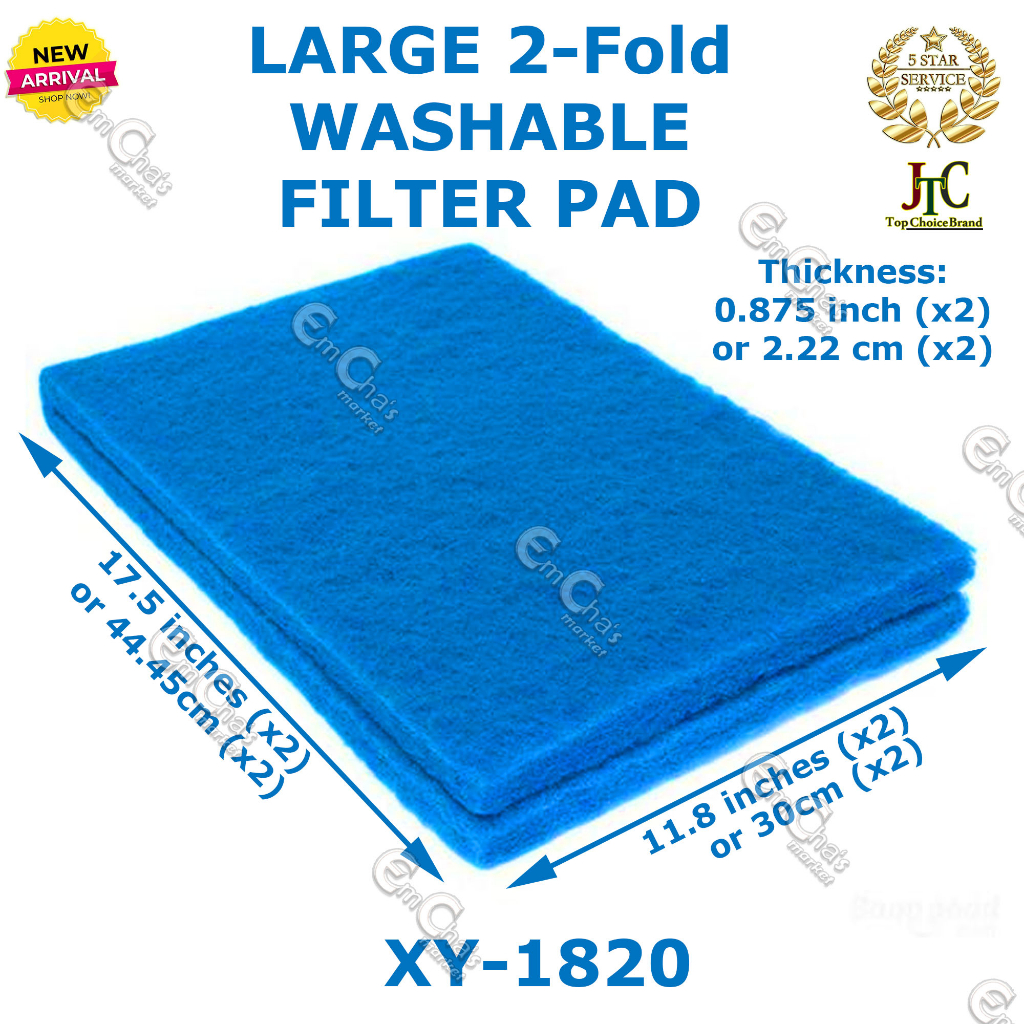 JTC LARGE 2Fold XY1820 Blue Sponge Filter Washable Filter Pad (acc