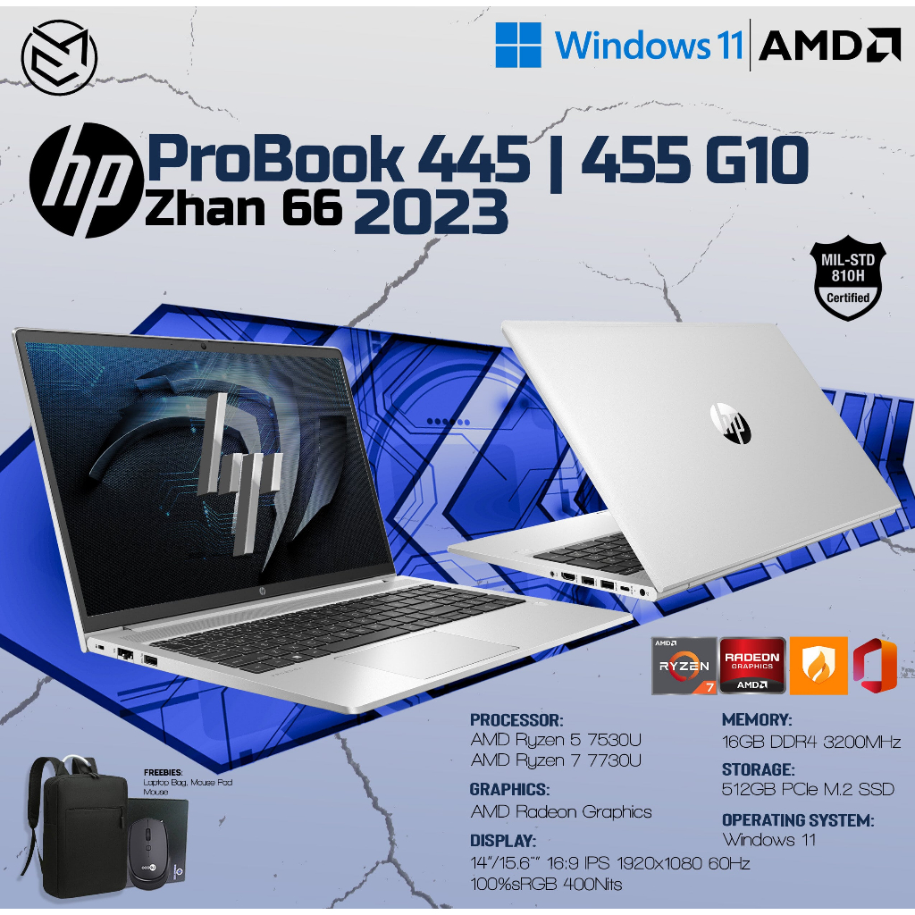 HP ProBook 445 455 G10 2023 R5 R7 Edition AMD Radeon Graphics 14" 15