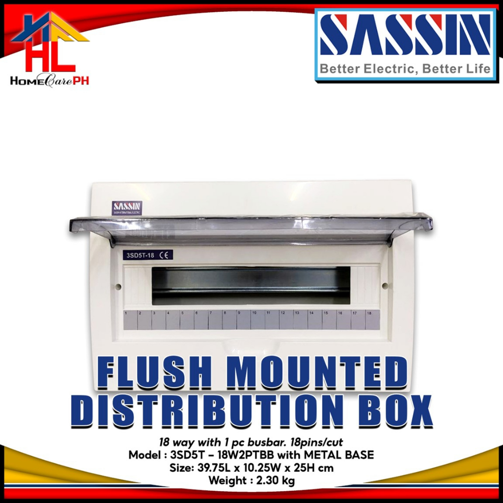Sassin Flush Mounted Distribution Box with Metal Base Model 3SD5T