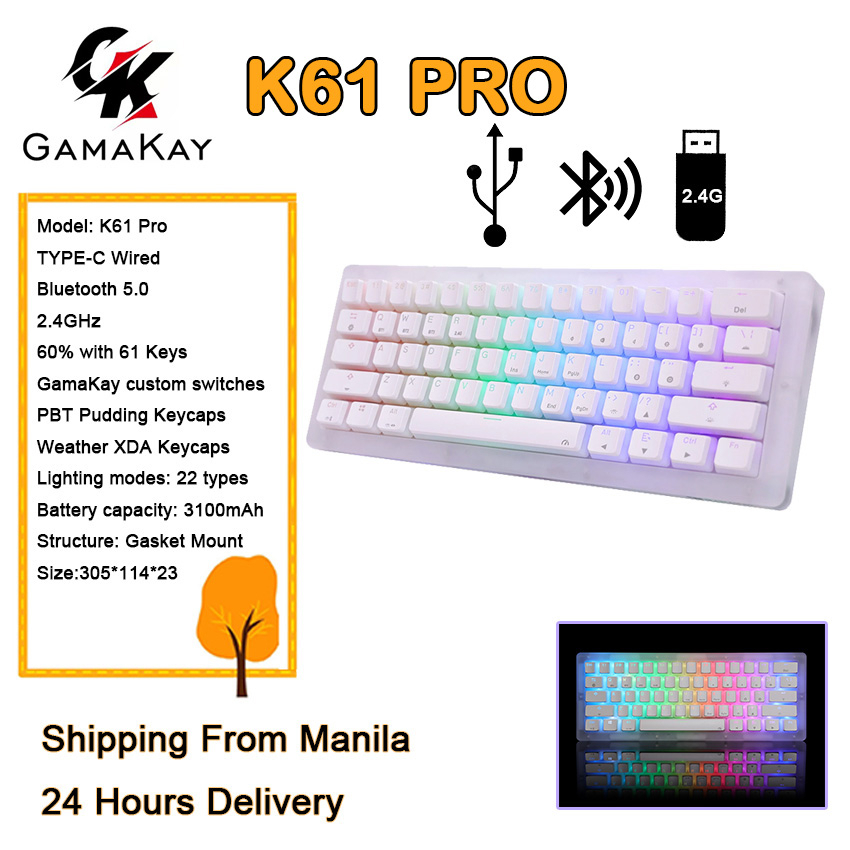 GAMAKAY K61 PRO Mechanical Gaming Keyboard 61 Keys Gamer Keyboards