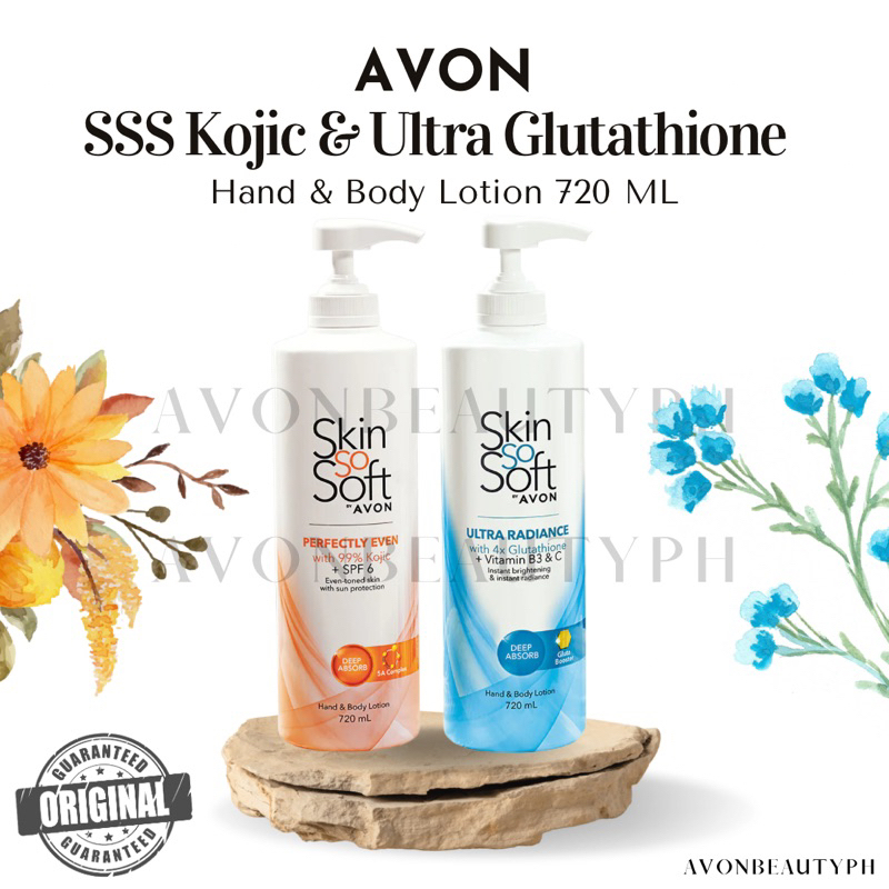 AVON SSS Skin So Soft Ultra Radiance with 4x Glutathione Hand and Body