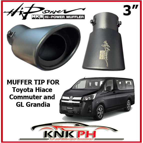 Toyota Hiace Commuter And Gl Grandia Muffler Tip Matte Black 3 Hks Curved Universal 30 Inches