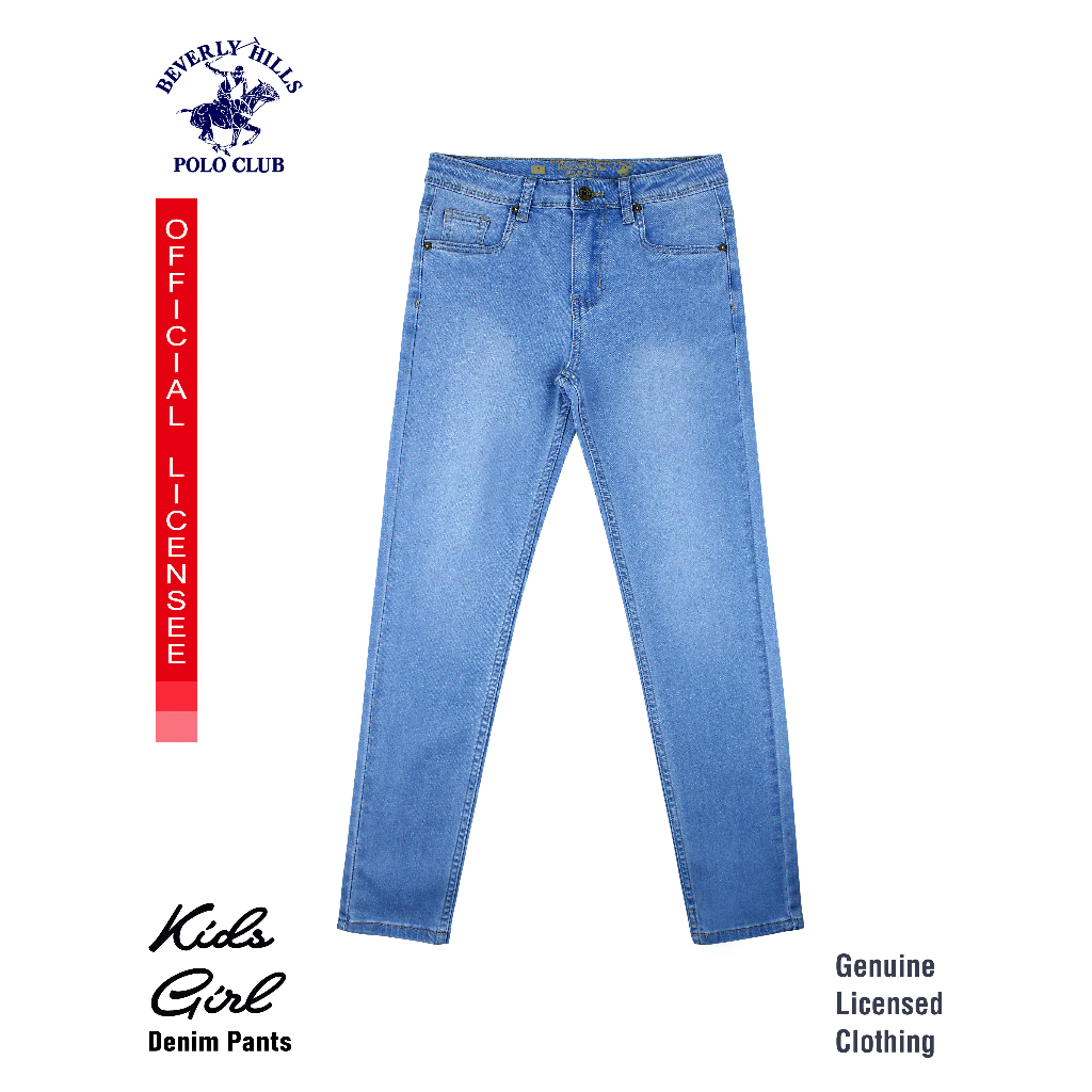 Beverly Hills Polo Club Kids Girl s Denim Relaxed Fit Pants in LT.Blue LV23 207RLX Shopee Philippines