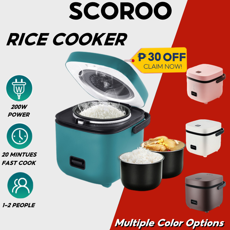 Scoroo Rice Cooker Small 1.2L Multi Function Small Security Not Sticky