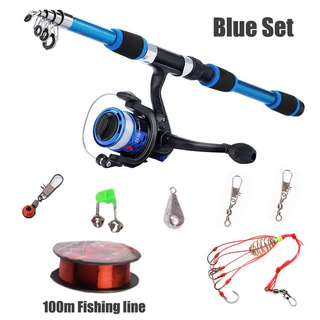 Ice Fishing Rod 2.1m Fishing Rod Kit, Retractable Fishing Rod and Reel  Combo with Line, Bionic Lure, Hook and Carry Bag, Tackle Set for Saltwater  and
